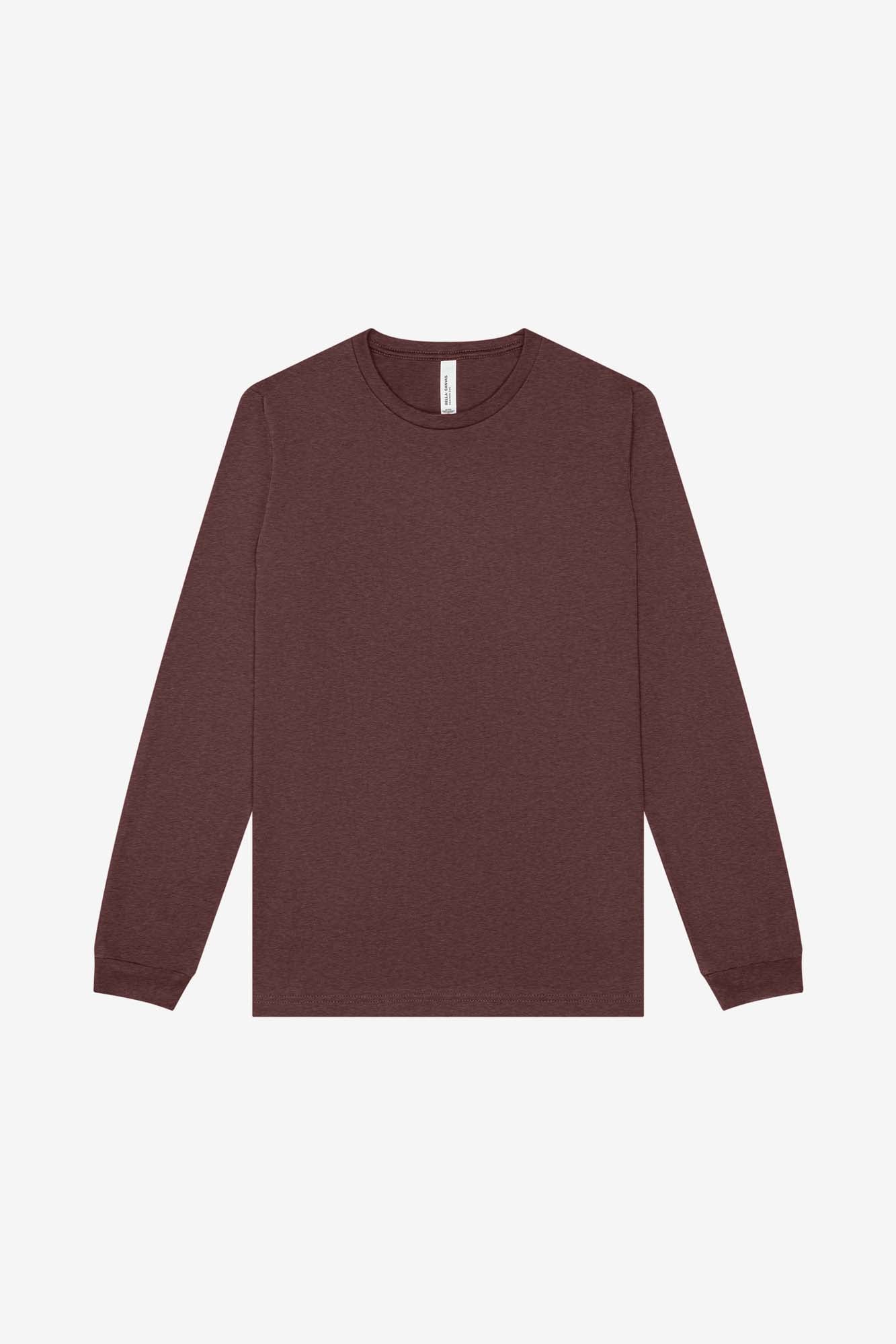 Customizable Unisex Heather CVC Long Sleeve Tee Long Sleeve T-Shirt Bella Canvas XS Heather Maroon