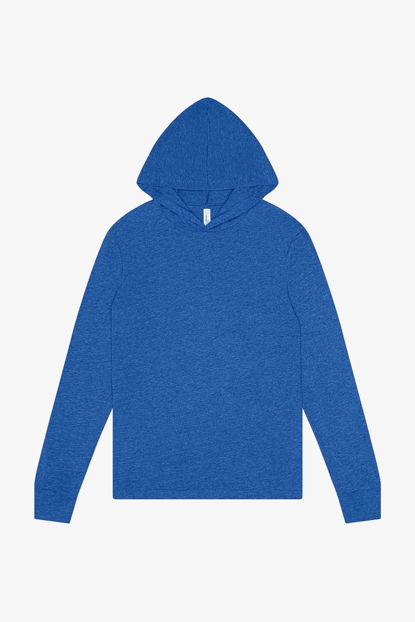 Customizbale Unisex Jersey Long Sleeve Hooded Tee Long Sleeve T-Shirt Bella Canvas XS Heather True Royal