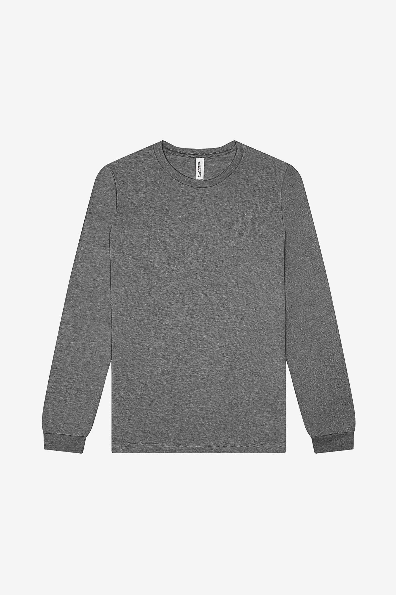 Customizable Unisex Triblend Long Sleeve Tee Long Sleeve T-Shirt Bella Canvas XS Grey Triblend