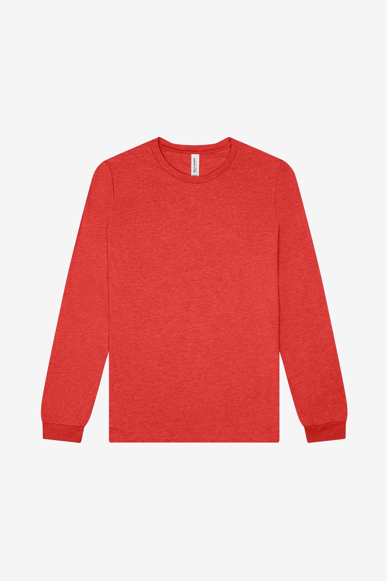 Customizable Unisex Triblend Long Sleeve Tee Long Sleeve T-Shirt Bella Canvas XS Red Triblend