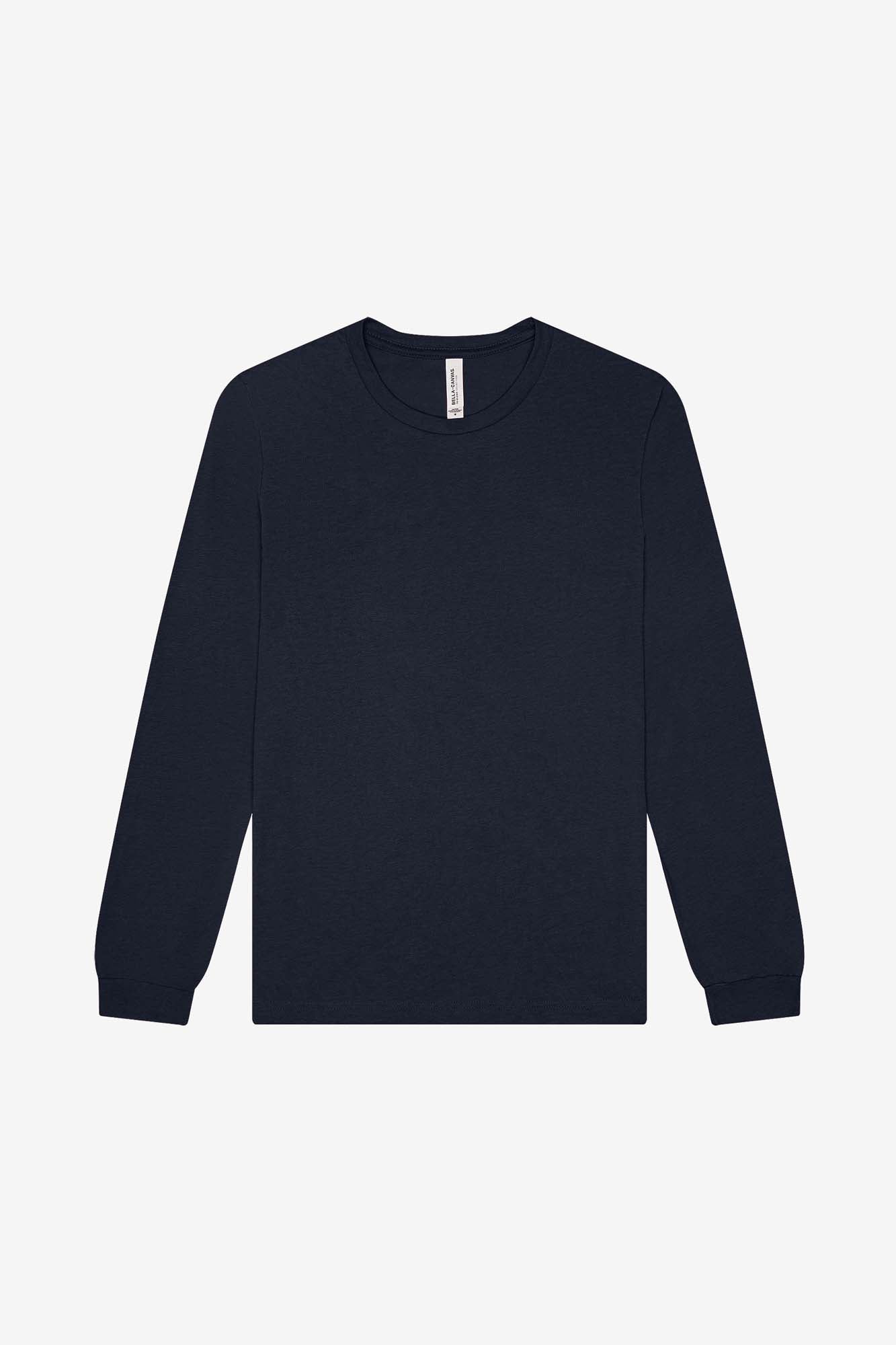 Customizable Unisex Triblend Long Sleeve Tee Long Sleeve T-Shirt Bella Canvas XS Solid Navy Triblend