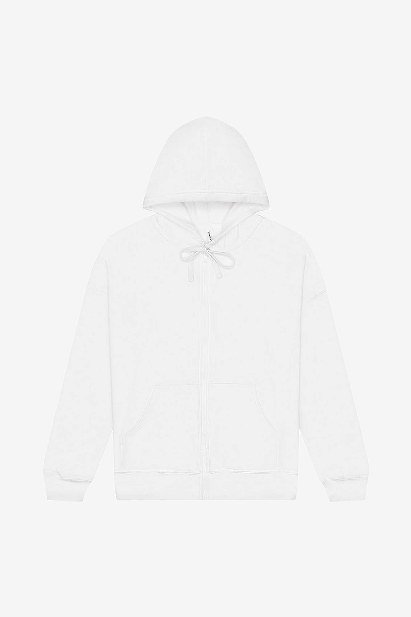 Customizable Unisex Sponge Fleece DTM Full Zip Hoodie Sweatshirt Bella Canvas XS White