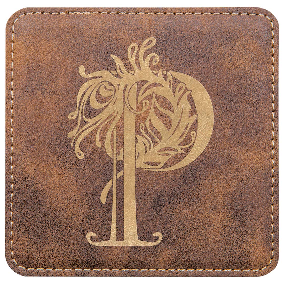 Engravable Leatherette Coaster Drinkware JDS Rustic/Black
