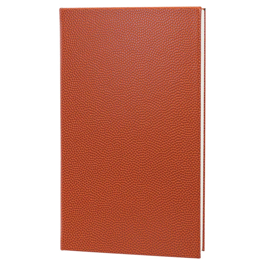 Engravable Leatherette Journal with Lined Notepad Notepad JDS 5 1/4" x 8 1/4" Basketball/Black Engraving