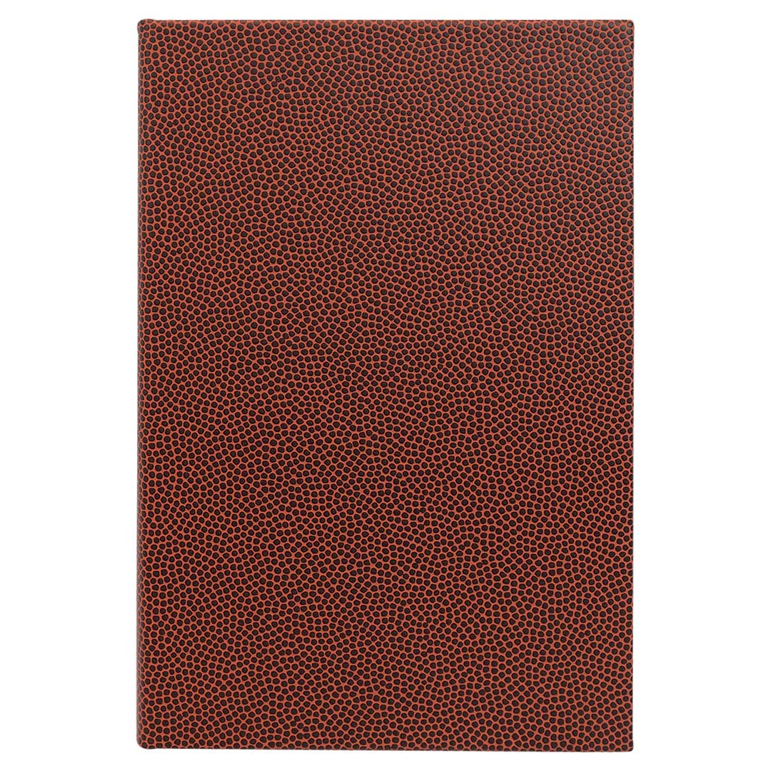 Engravable Leatherette Journal with Lined Notepad Notepad JDS 5 1/4" x 8 1/4" Football/Black Engraving