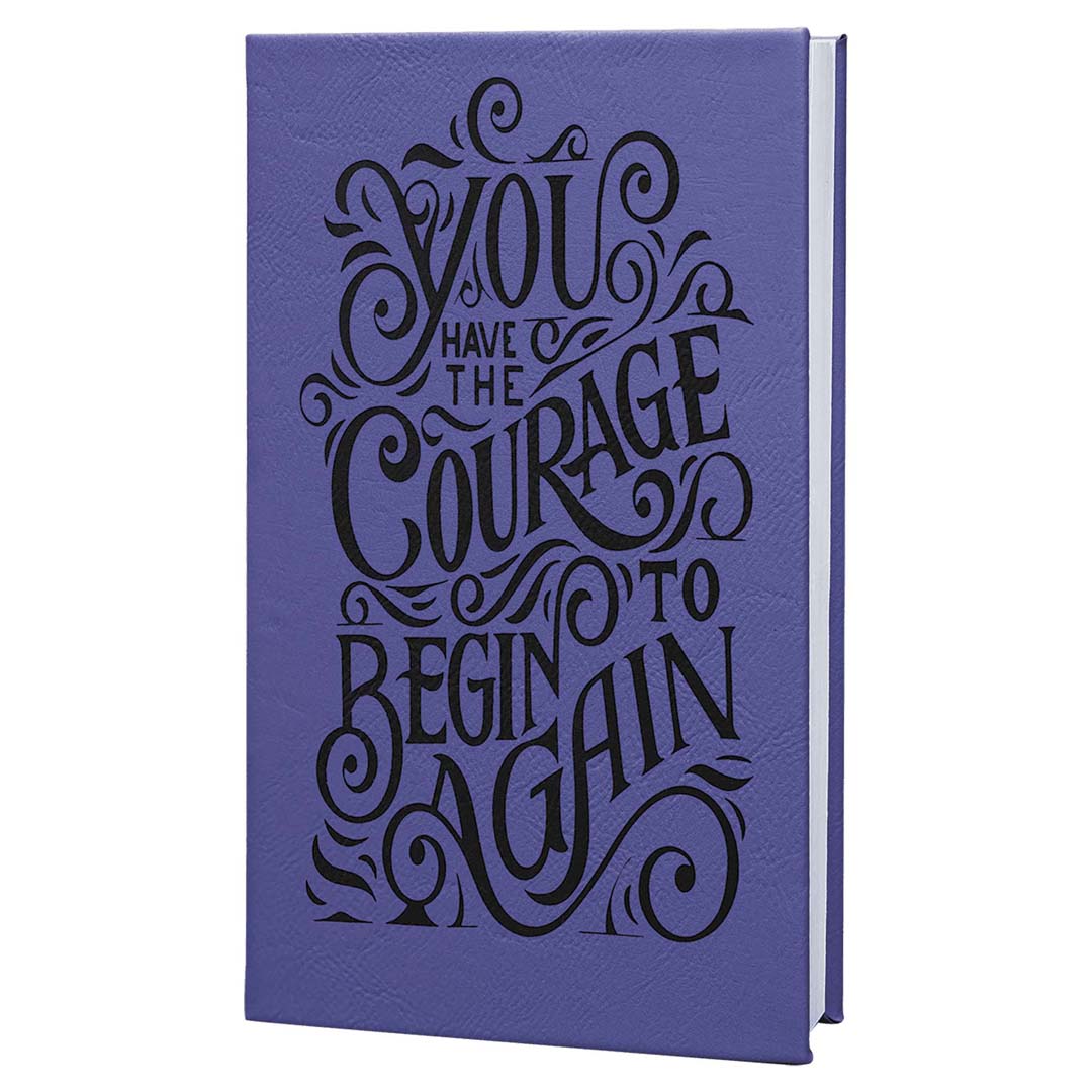 Engravable Leatherette Journal with Lined Notepad Notepad JDS 5 1/4" x 8 1/4" Purple/Black Engraving