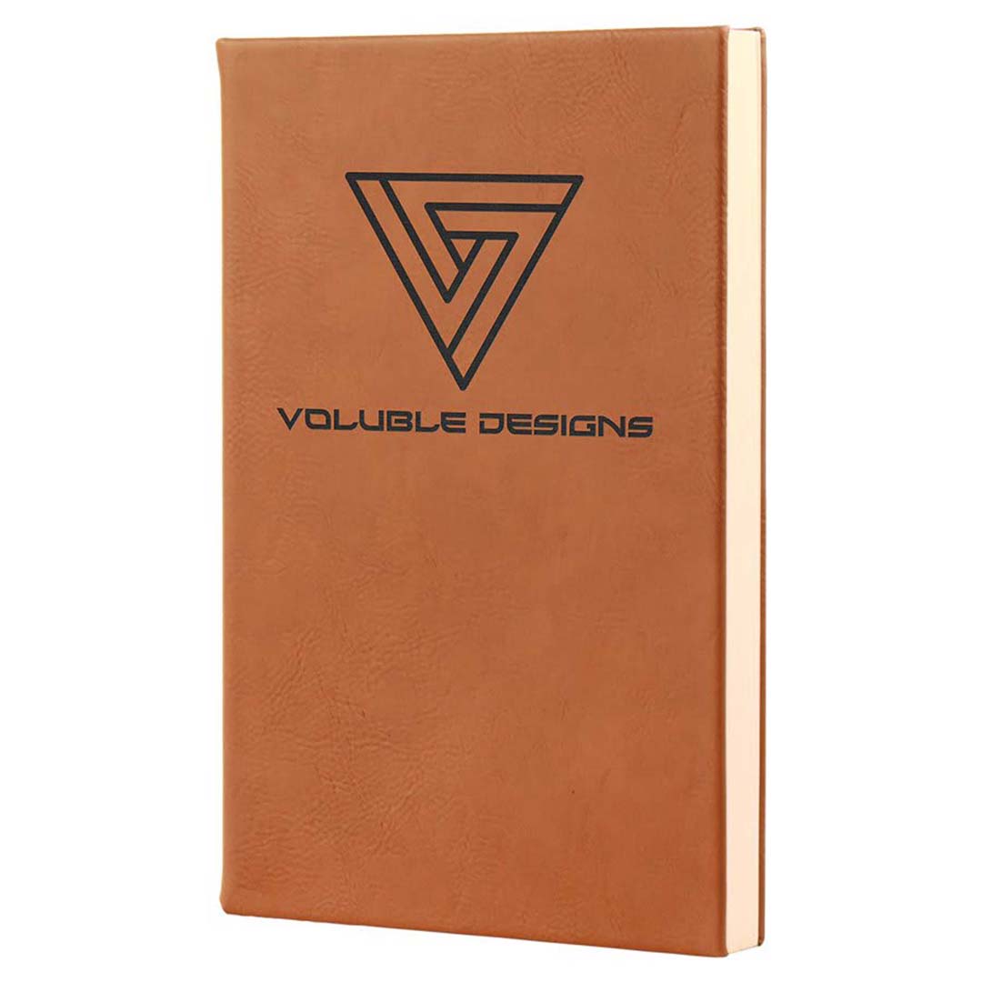 Engravable Leatherette Journal with Lined Notepad Notepad JDS 5 1/4" x 8 1/4" Rawhide/Black Engraving