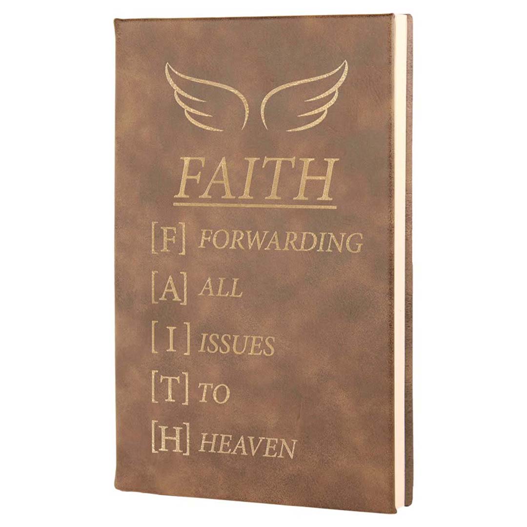 Engravable Leatherette Journal with Lined Notepad Notepad JDS 5 1/4" x 8 1/4" Rustic/Gold Engraving