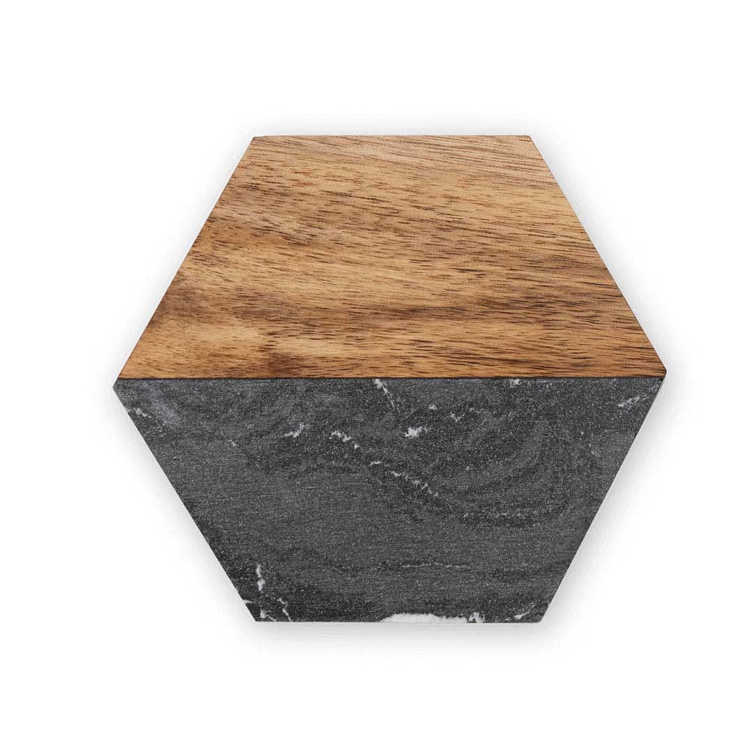 Engravable Marble and Acacia Wood Coasters (4 pack) Drinkware Profyle District
