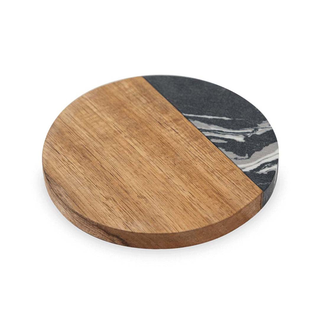 Engravable Marble and Acacia Wood Coasters (4 pack) Drinkware Profyle District