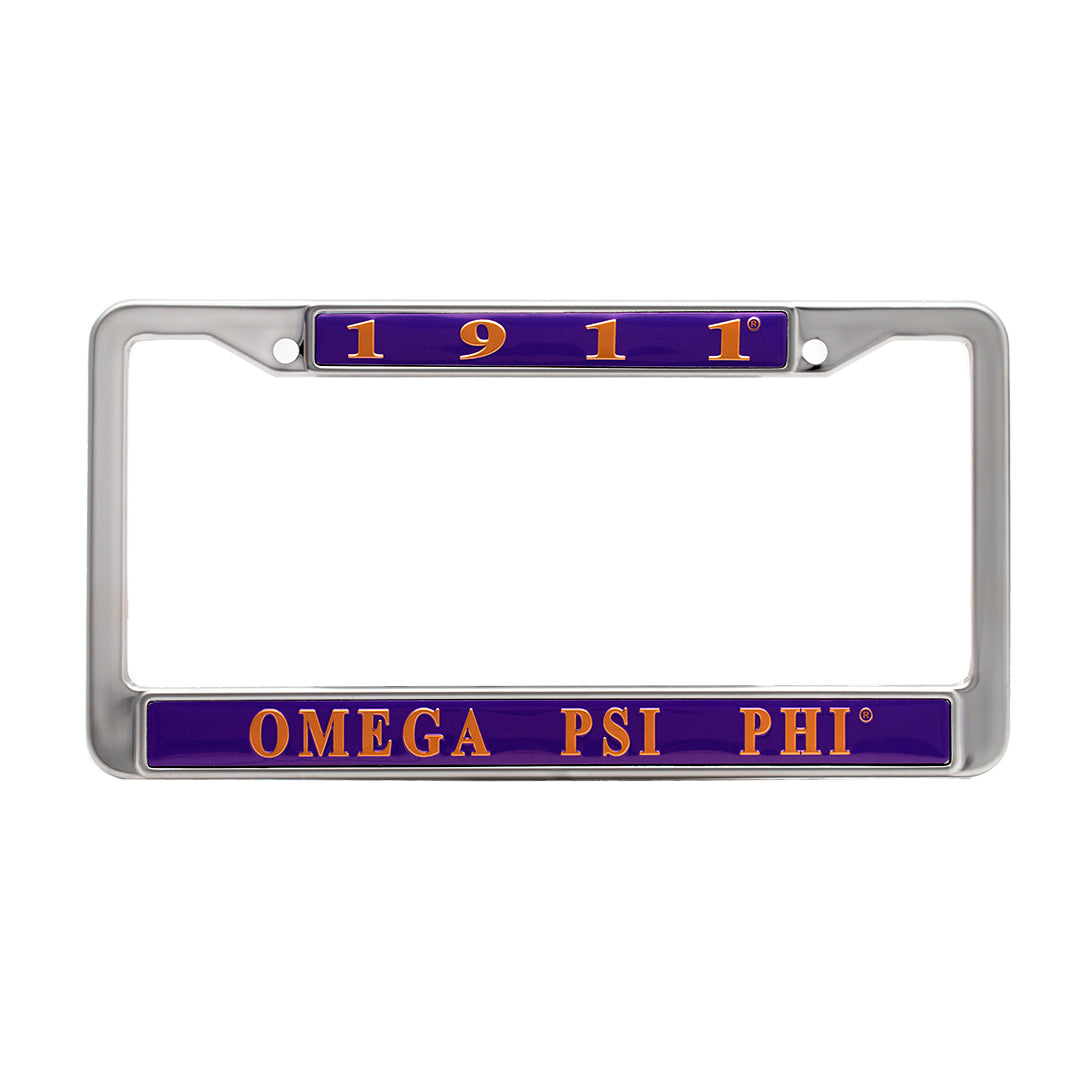 License Plate Frame - Omega Psi Phi, Purple Profyle District License Plate Frame