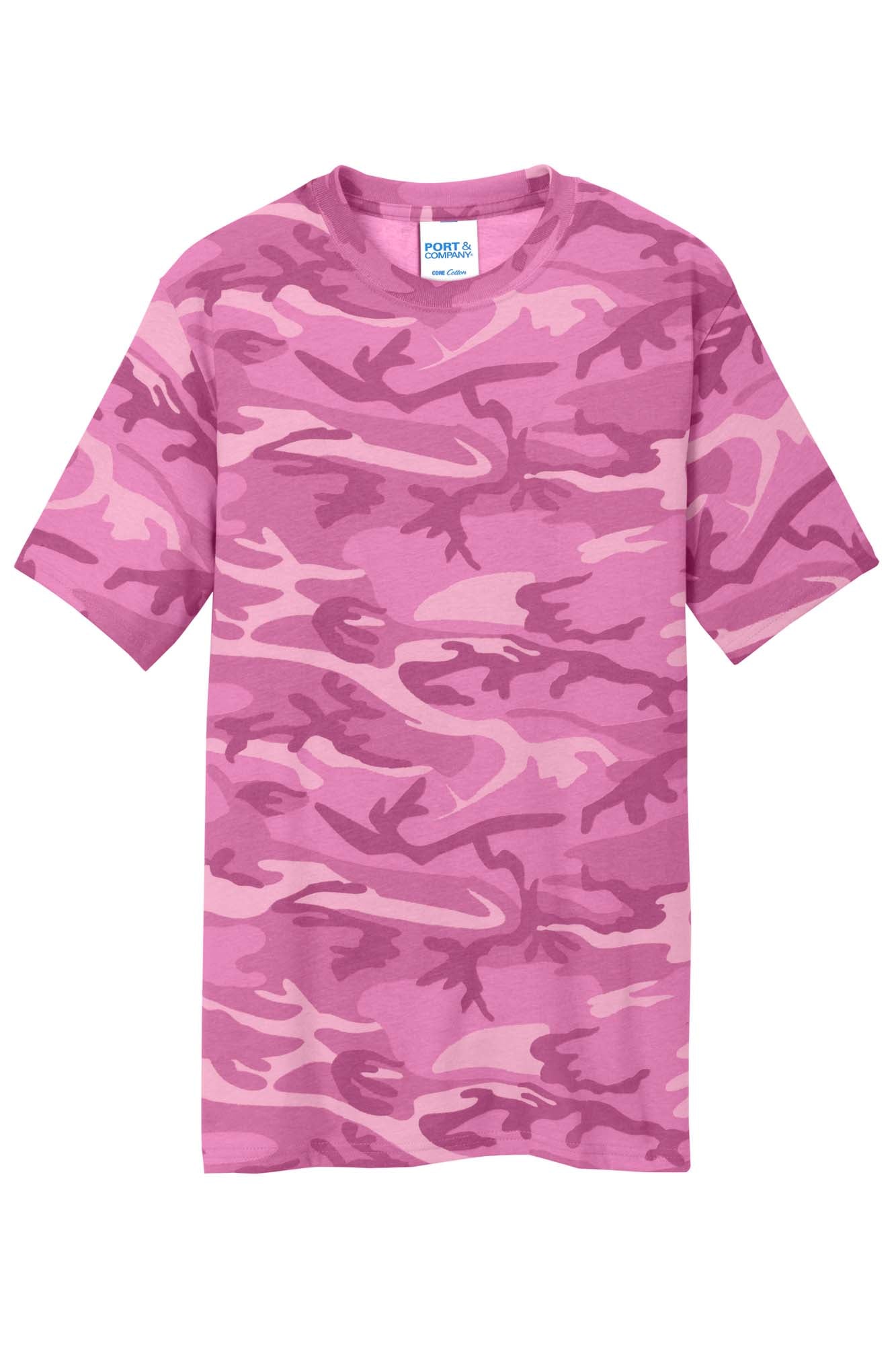 Customizable Cotton Camo Tee T-Shirts Port & Co S Pink Camo