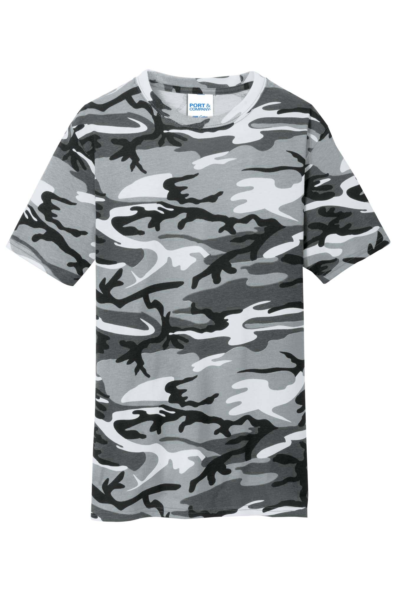 Customizable Cotton Camo Tee T-Shirts Port & Co S Winter Camo