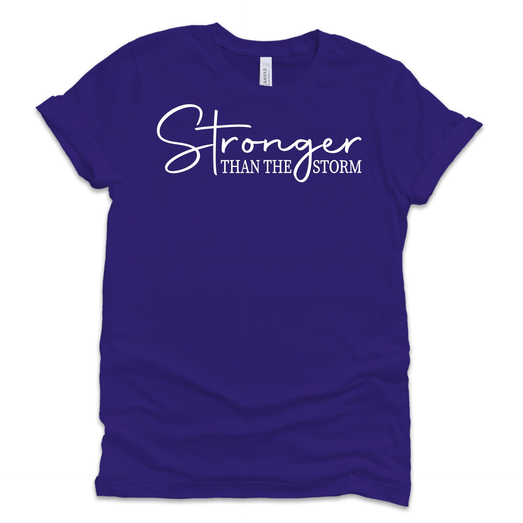 Stronger Than The Storm T-Shirts Profyle District Small Team Purple