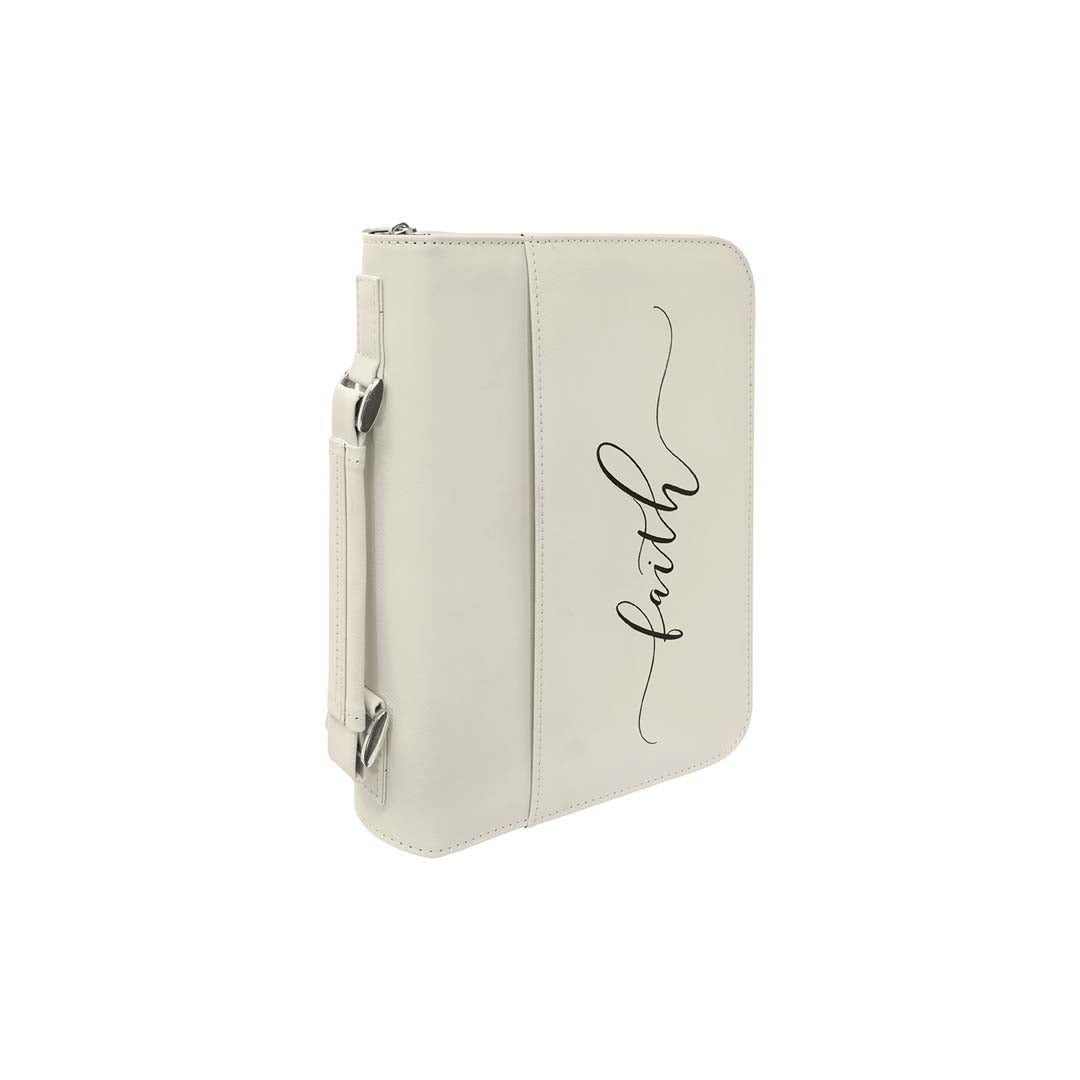 Engravable Leatherette Book/Bible Cover with Handle & Zipper Book Cover JDS