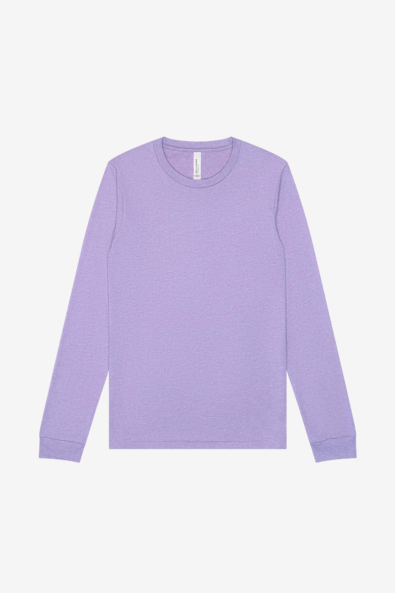 Customizable Unisex Heather CVC Long Sleeve Tee Long Sleeve T-Shirt Bella Canvas XS Heather Dark Lavender