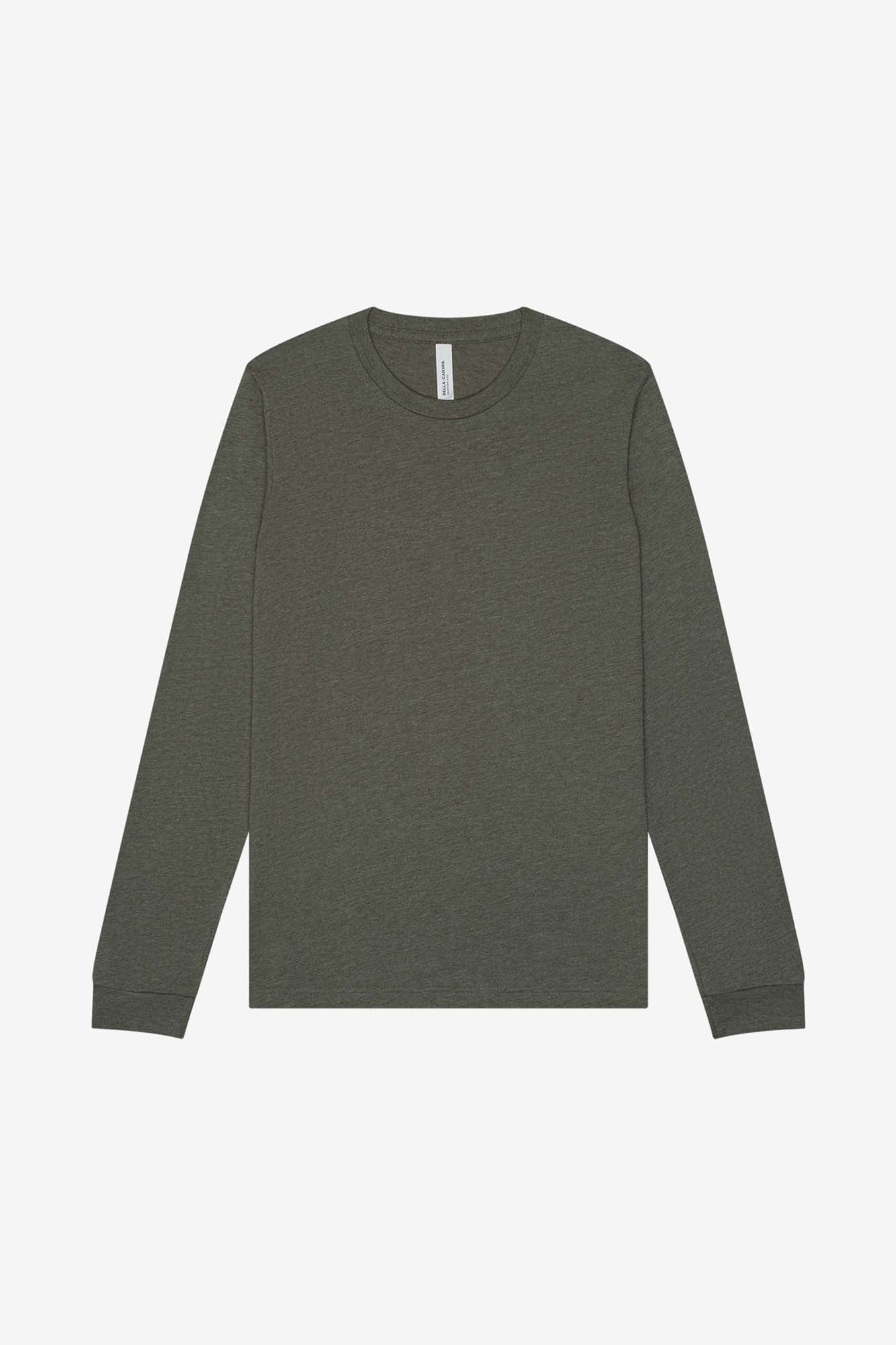 Customizable Unisex Heather CVC Long Sleeve Tee Long Sleeve T-Shirt Bella Canvas XS Heather Military Green