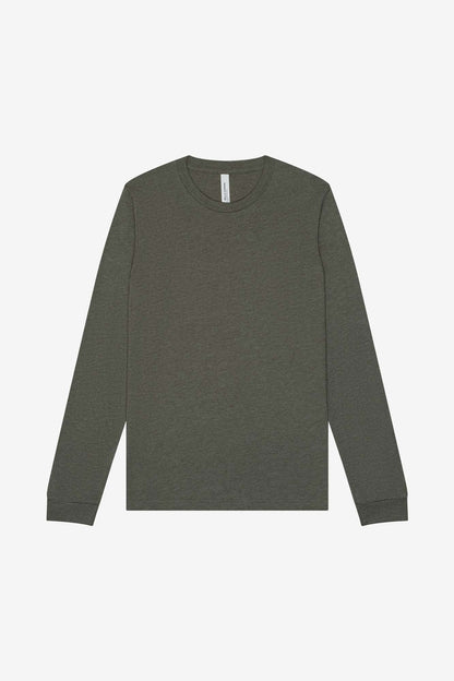 Customizable Unisex Heather CVC Long Sleeve Tee Long Sleeve T-Shirt Bella Canvas XS Heather Military Green