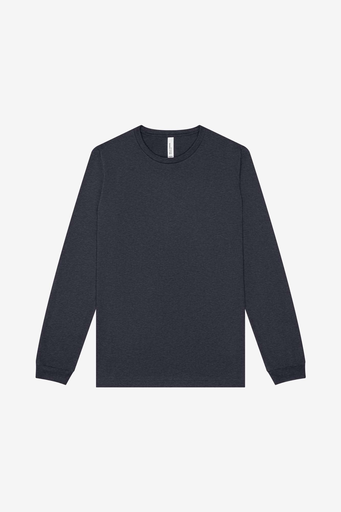 Customizable Unisex Heather CVC Long Sleeve Tee Long Sleeve T-Shirt Bella Canvas XS Heather Navy