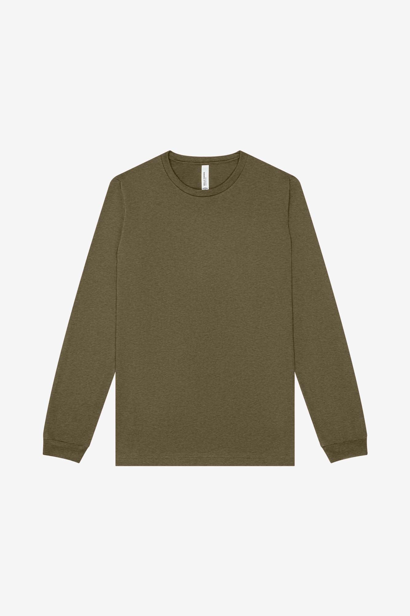 Customizable Unisex Heather CVC Long Sleeve Tee Long Sleeve T-Shirt Bella Canvas XS Heather Olive