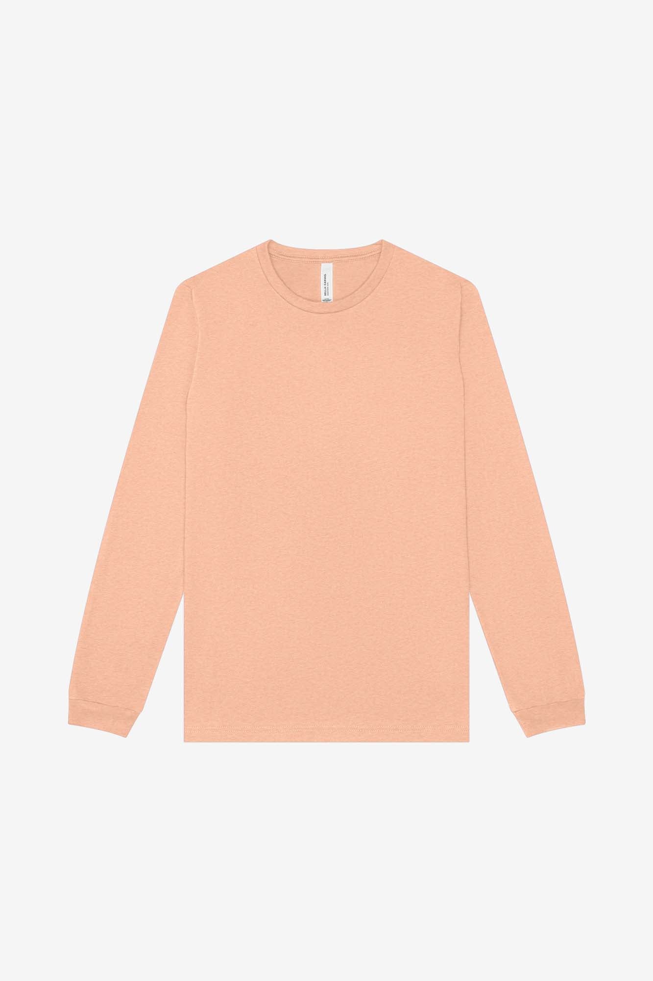 Customizable Unisex Heather CVC Long Sleeve Tee Long Sleeve T-Shirt Bella Canvas XS Heather Peach