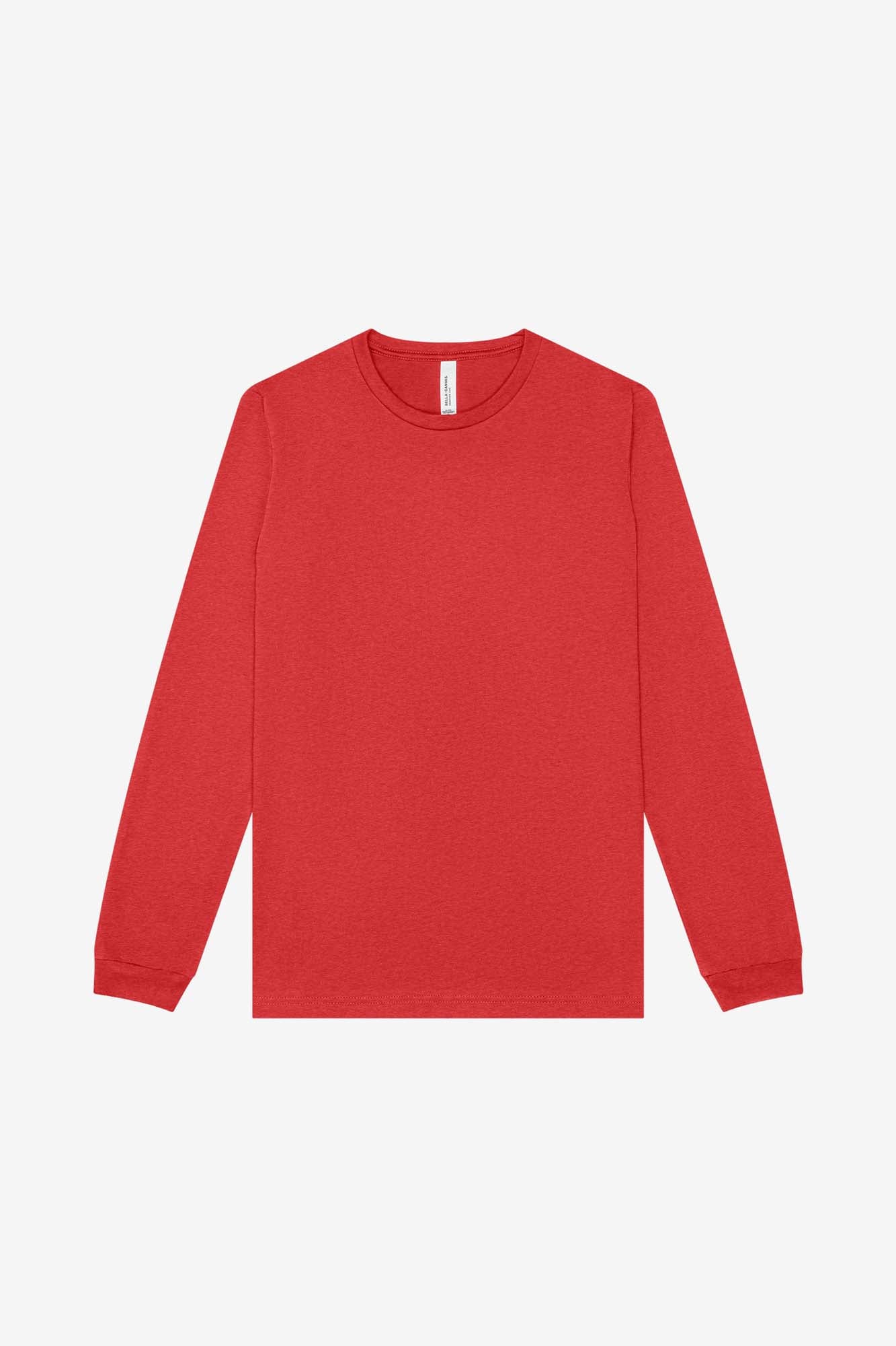 Customizable Unisex Heather CVC Long Sleeve Tee Long Sleeve T-Shirt Bella Canvas XS Heather Red