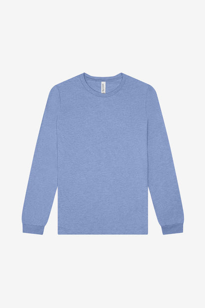 Customizable Unisex Triblend Long Sleeve Tee Long Sleeve T-Shirt Bella Canvas XS Blue Triblend