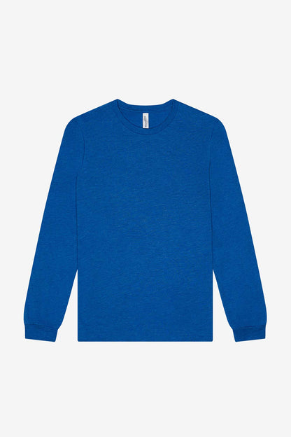 Customizable Unisex Triblend Long Sleeve Tee Long Sleeve T-Shirt Bella Canvas XS Solid Royal Triblend