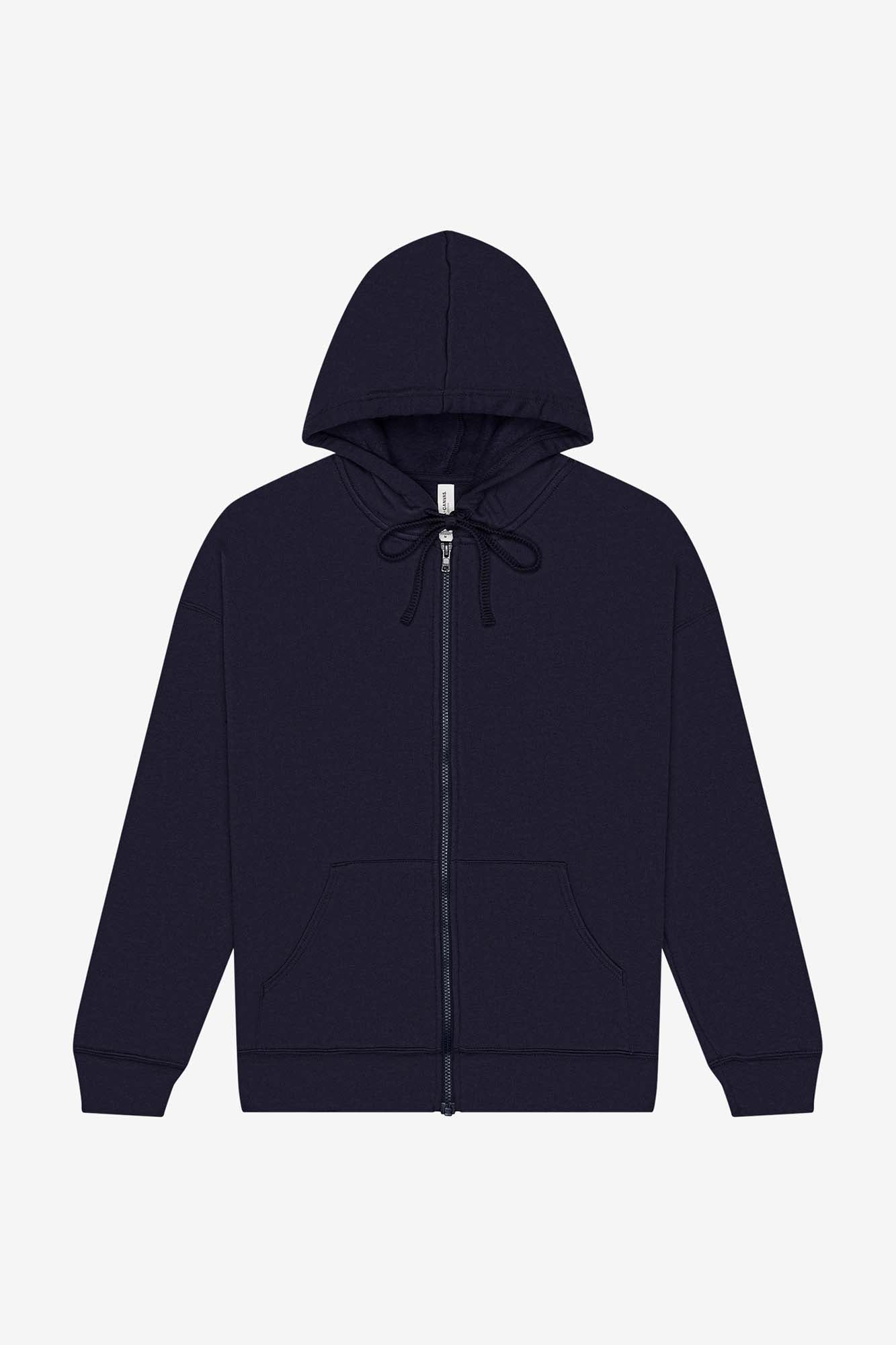 Customizable Unisex Sponge Fleece DTM Full Zip Hoodie Sweatshirt Bella Canvas XS Navy