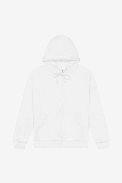 Customizable Unisex Sponge Fleece DTM Full Zip Hoodie Sweatshirt Bella Canvas XS White