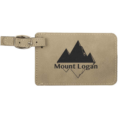 Engraveable Leatherette Luggage Tag Luggage Tag JDS Light Brown/Black Engraving