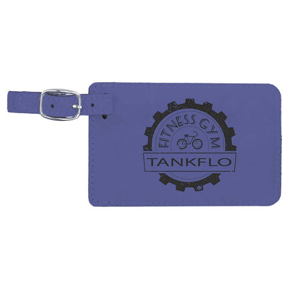 Engraveable Leatherette Luggage Tag Luggage Tag JDS Purple/Black Engraving