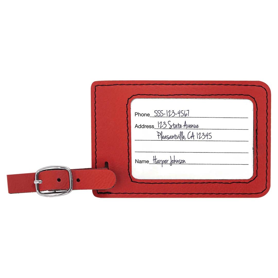 Engraveable Leatherette Luggage Tag Luggage Tag JDS