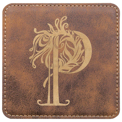 Engravable Leatherette Coaster Drinkware JDS Rustic/Black
