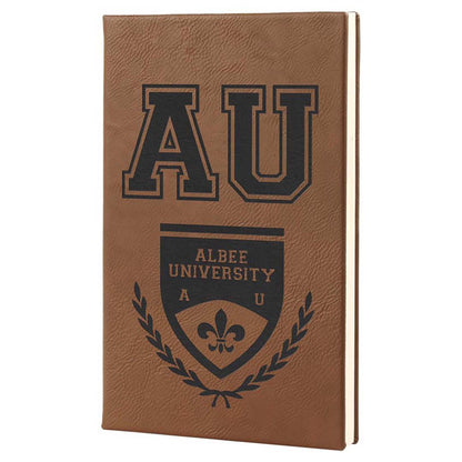 Engravable Leatherette Journal with Lined Notepad Notepad JDS Dark Brown/Black Engraving 5 1/4" x 8 1/4"