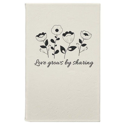 Engravable Leatherette Journal with Lined Notepad Notepad JDS White/Black Engraving 5 1/4" x 8 1/4"