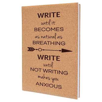 Engravable Leatherette Journal with Lined Notepad Notepad JDS Cork 7" x 9 3/4"