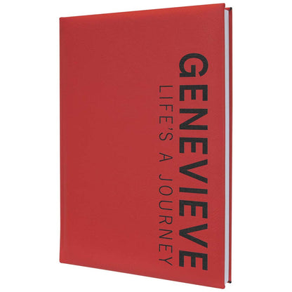 Engravable Leatherette Sketch Book with Unlined Notepad Notepad JDS 5 1/4" x 8 1/4" Red/Black Engraving