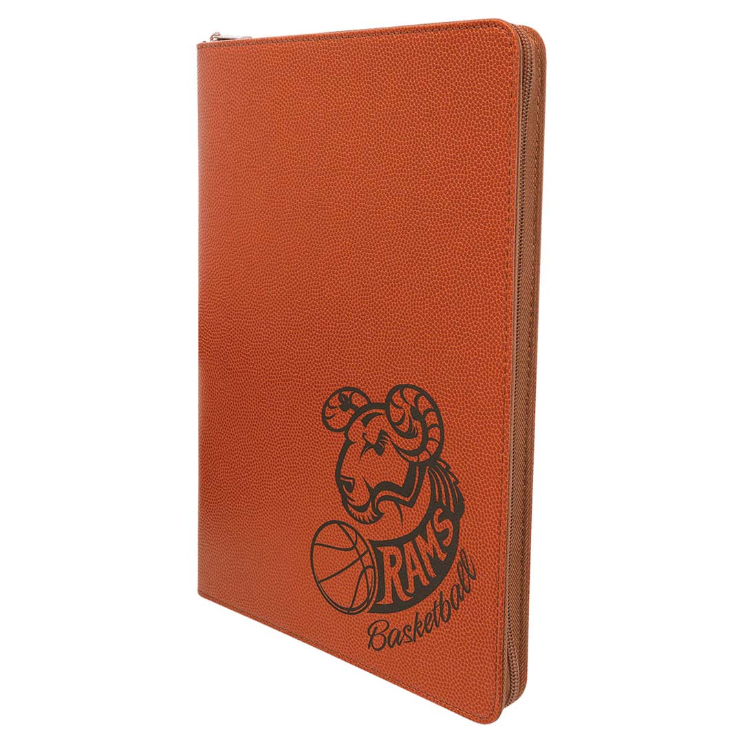 Engravable Leatherette Zippered Portfolio with Notepad Portfolio JDS