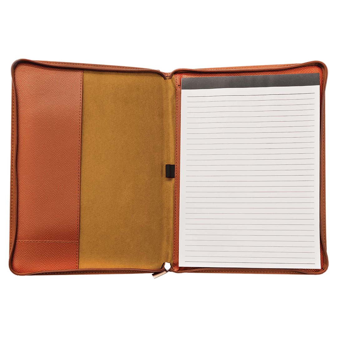 Engravable Leatherette Zippered Portfolio with Notepad Portfolio JDS