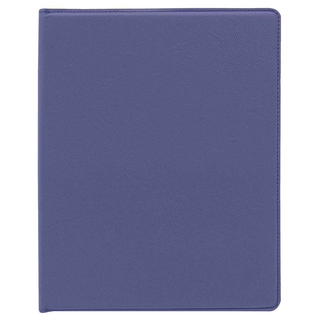 Engravable Leatherette Portfolio with Notepad Portfolio JDS Purple/Black Engraving 7" x 9"