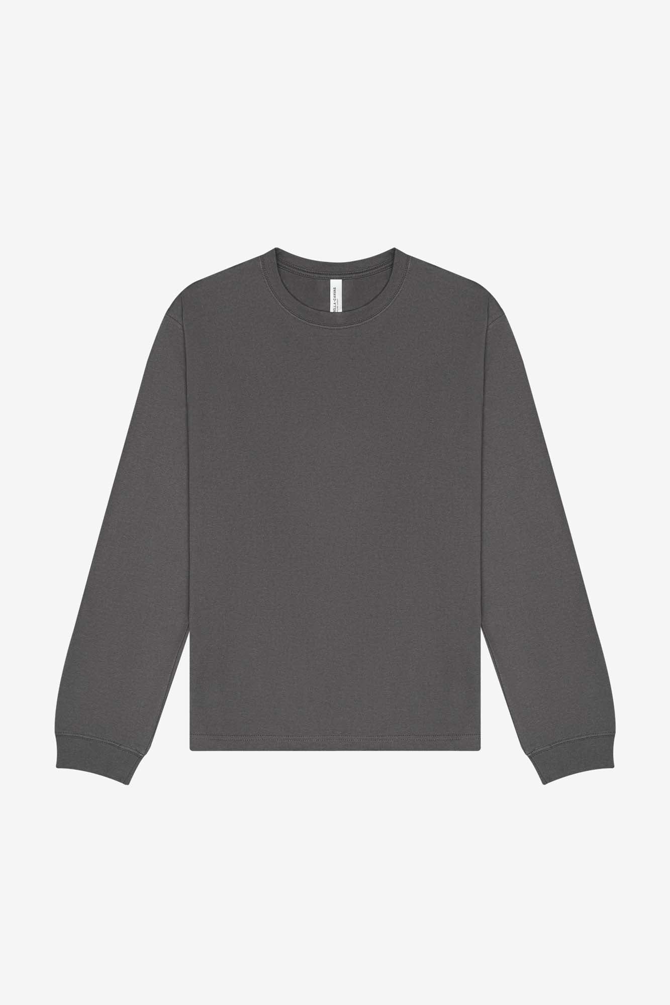 Customizable Unisex 7.5 oz Heavyweight Long Sleeve Tee T-Shirts Bella Canvas XS Asphalt