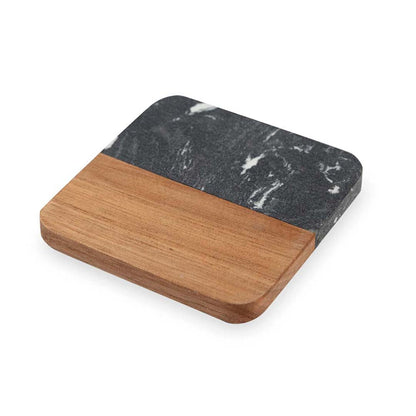 Engravable Marble and Acacia Wood Coasters (4 pack) Drinkware Profyle District
