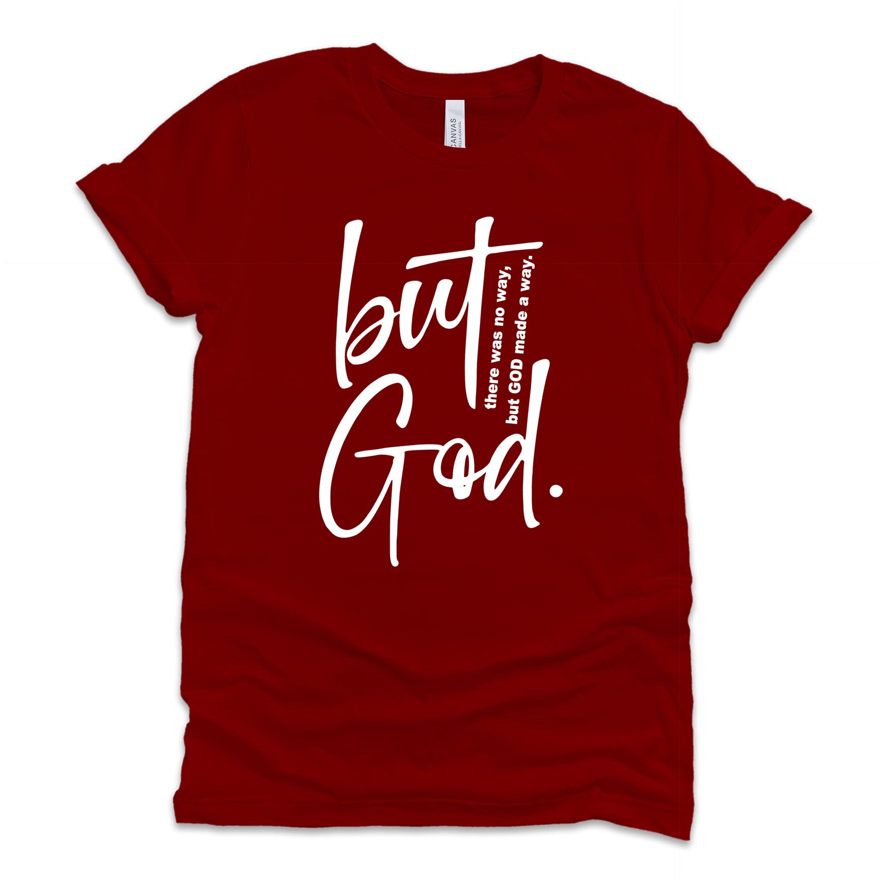 But God T-Shirts Profyle District Small Cardinal Red