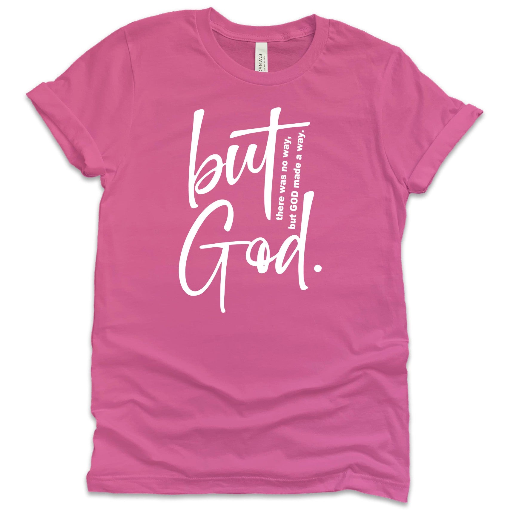 But God T-Shirts Profyle District Small Charity Pink
