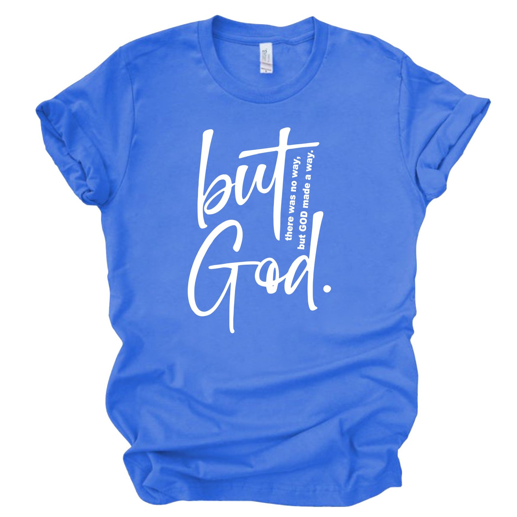 But God T-Shirts Profyle District Small Columbia Blue