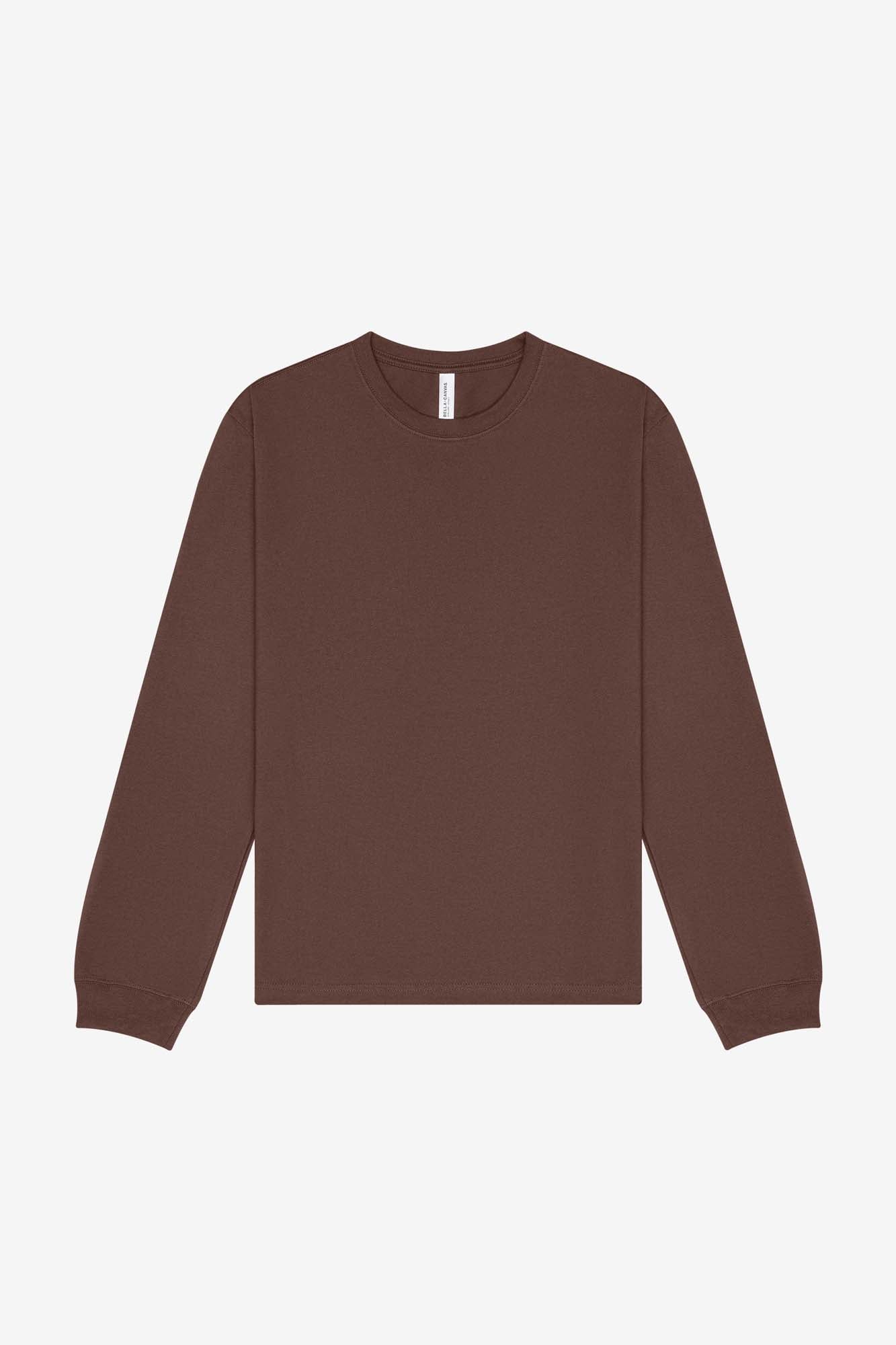 Customizable Unisex 7.5 oz Heavyweight Long Sleeve Tee T-Shirts Bella Canvas XS Cocoa