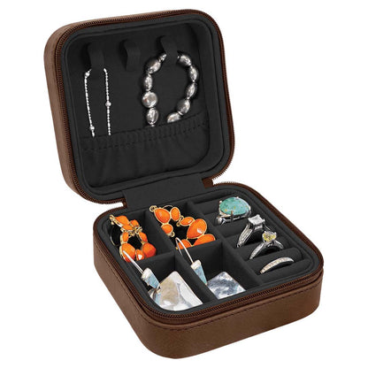 Engravable Leatherette Travel Jewelry Box Jewerly Case JDS