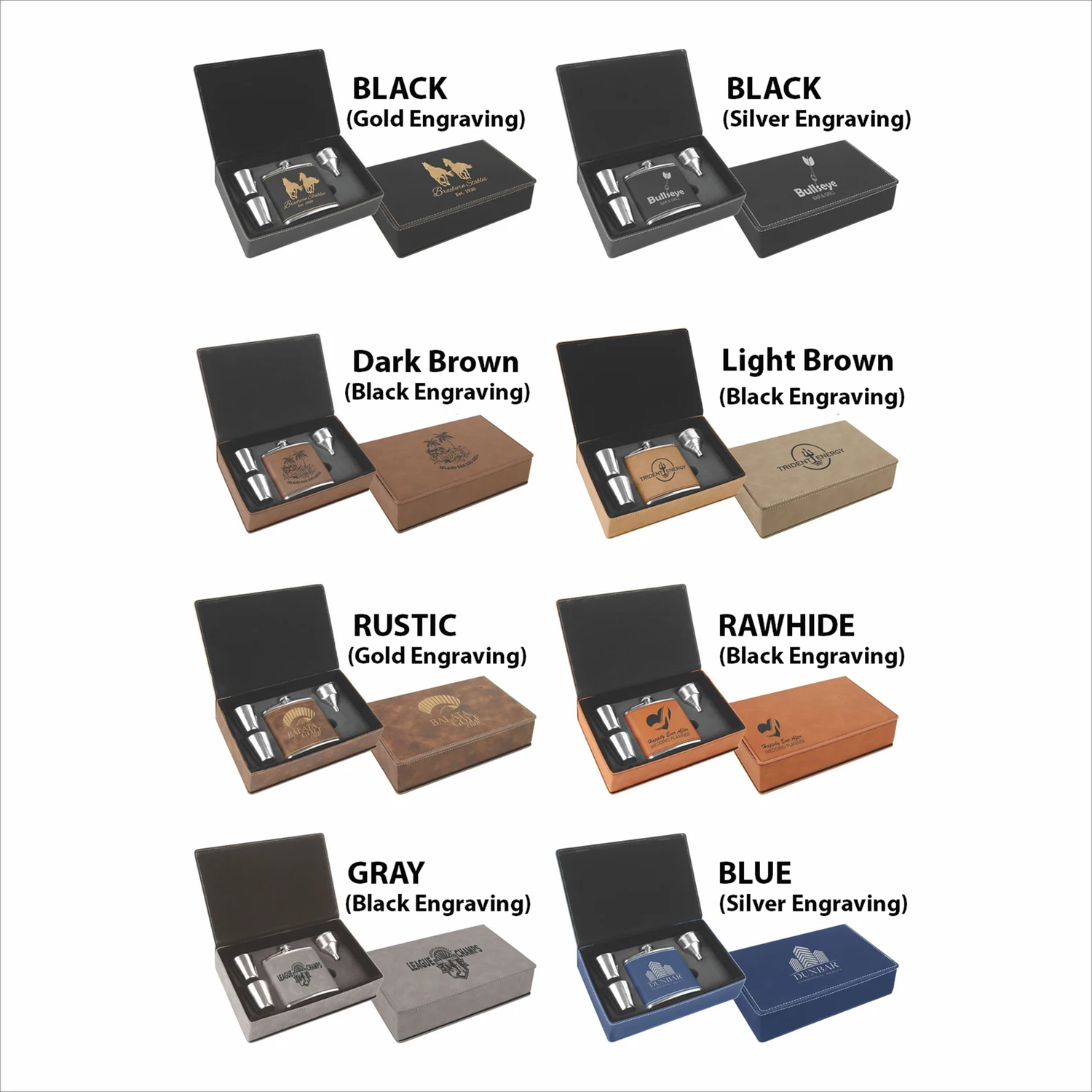 Engravable 6 oz. Flask Set in Presentation Box Drinkware JDS