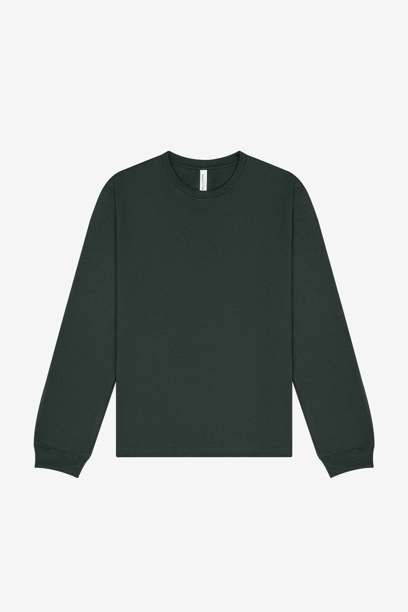 Customizable Unisex 7.5 oz Heavyweight Long Sleeve Tee T-Shirts Bella Canvas XS Hunter Green